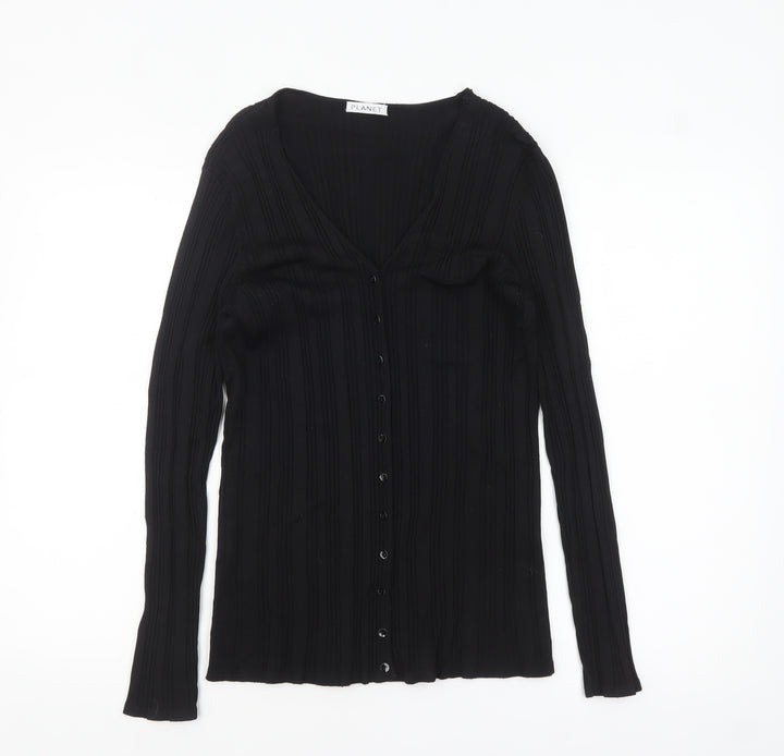 Planet Women's Black Viscose Knit Cardigan Size M Long Sleeve