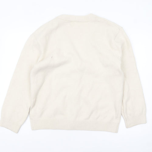 H&M Women's Ivory V-Neck Button Cardigan XS Wool Blend