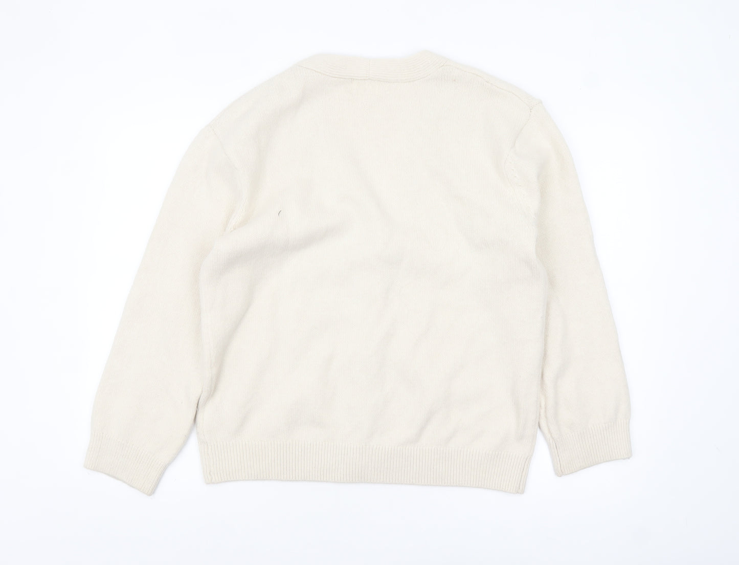 H&M Women's Ivory V-Neck Button Cardigan XS Wool Blend