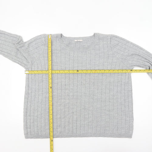 Tu Women’s Grey Cable-Knit Jumper Size 14 Long Sleeve Pullover