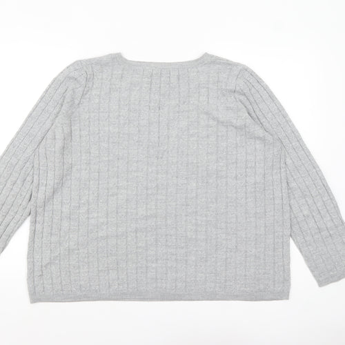 Tu Women’s Grey Cable-Knit Jumper Size 14 Long Sleeve Pullover