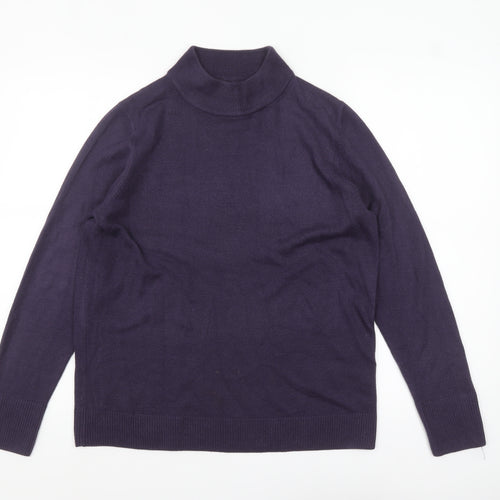Marks and Spencer Women’s Purple Roll Neck Jumper Size 16