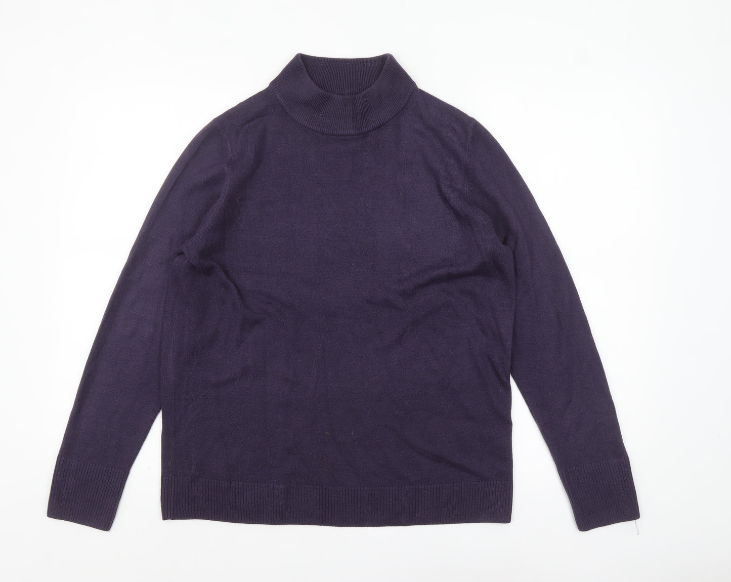 Marks and Spencer Women’s Purple Roll Neck Jumper Size 16