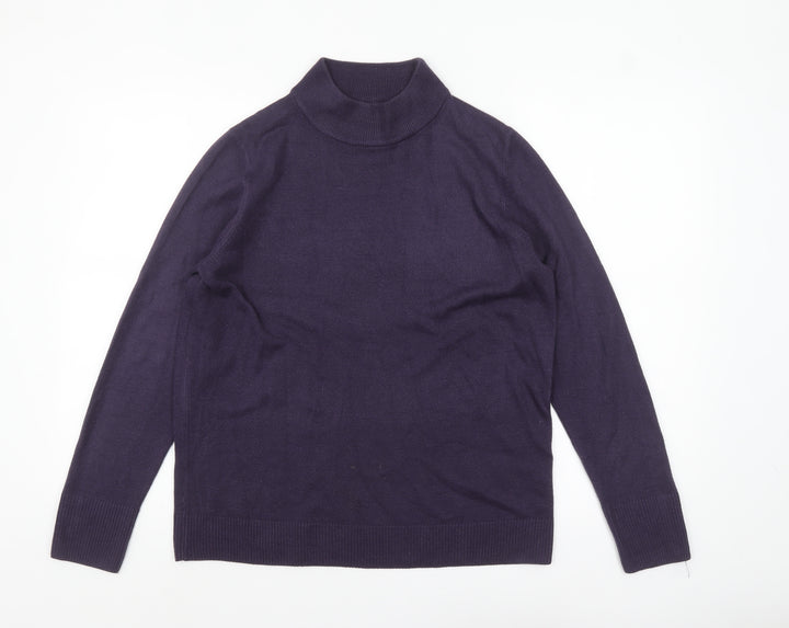 Marks and Spencer Women’s Purple Roll Neck Jumper Size 16