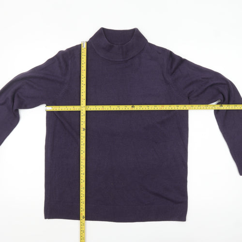 Marks and Spencer Women’s Purple Roll Neck Jumper Size 16