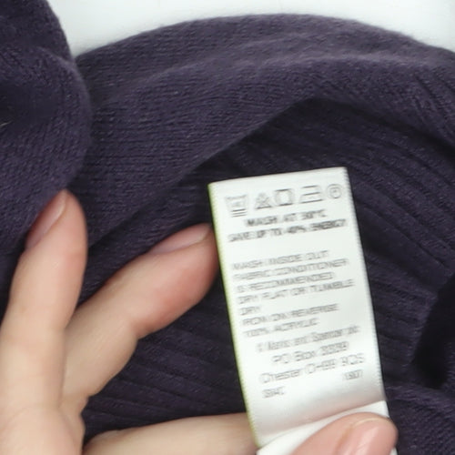 Marks and Spencer Women’s Purple Roll Neck Jumper Size 16