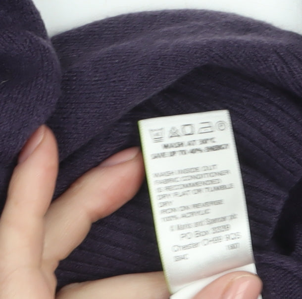 Marks and Spencer Women’s Purple Roll Neck Jumper Size 16