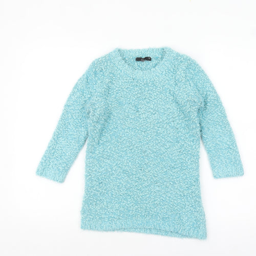 BM Collection Women’s Blue Chunky Knit Pullover Jumper XS