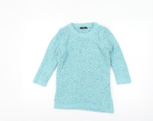 BM Collection Women’s Blue Chunky Knit Pullover Jumper XS