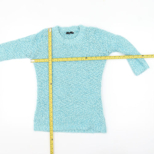 BM Collection Women’s Blue Chunky Knit Pullover Jumper XS