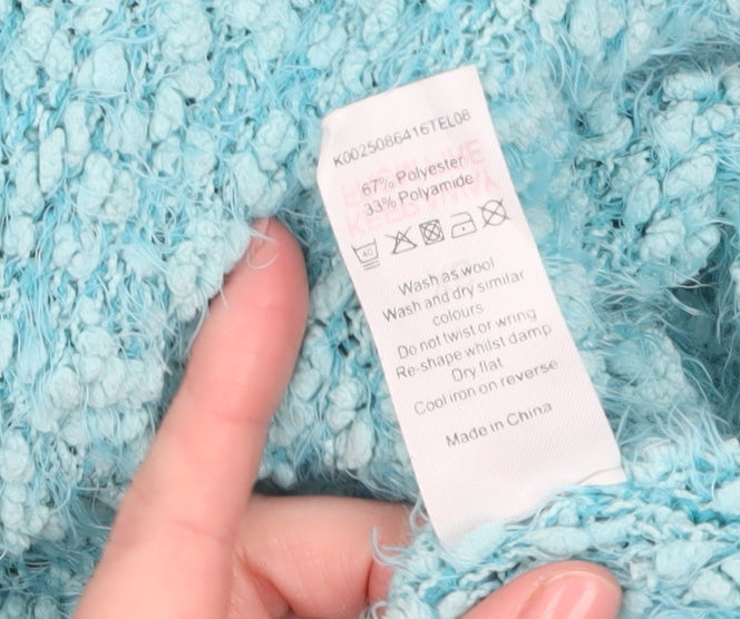 BM Collection Women’s Blue Chunky Knit Pullover Jumper XS