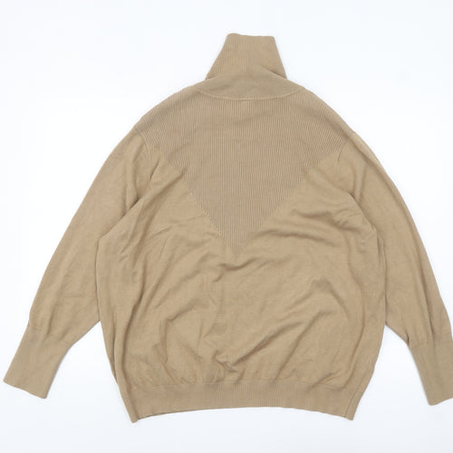 Adia Fashion Women’s Beige Roll Neck Knit Jumper Size M