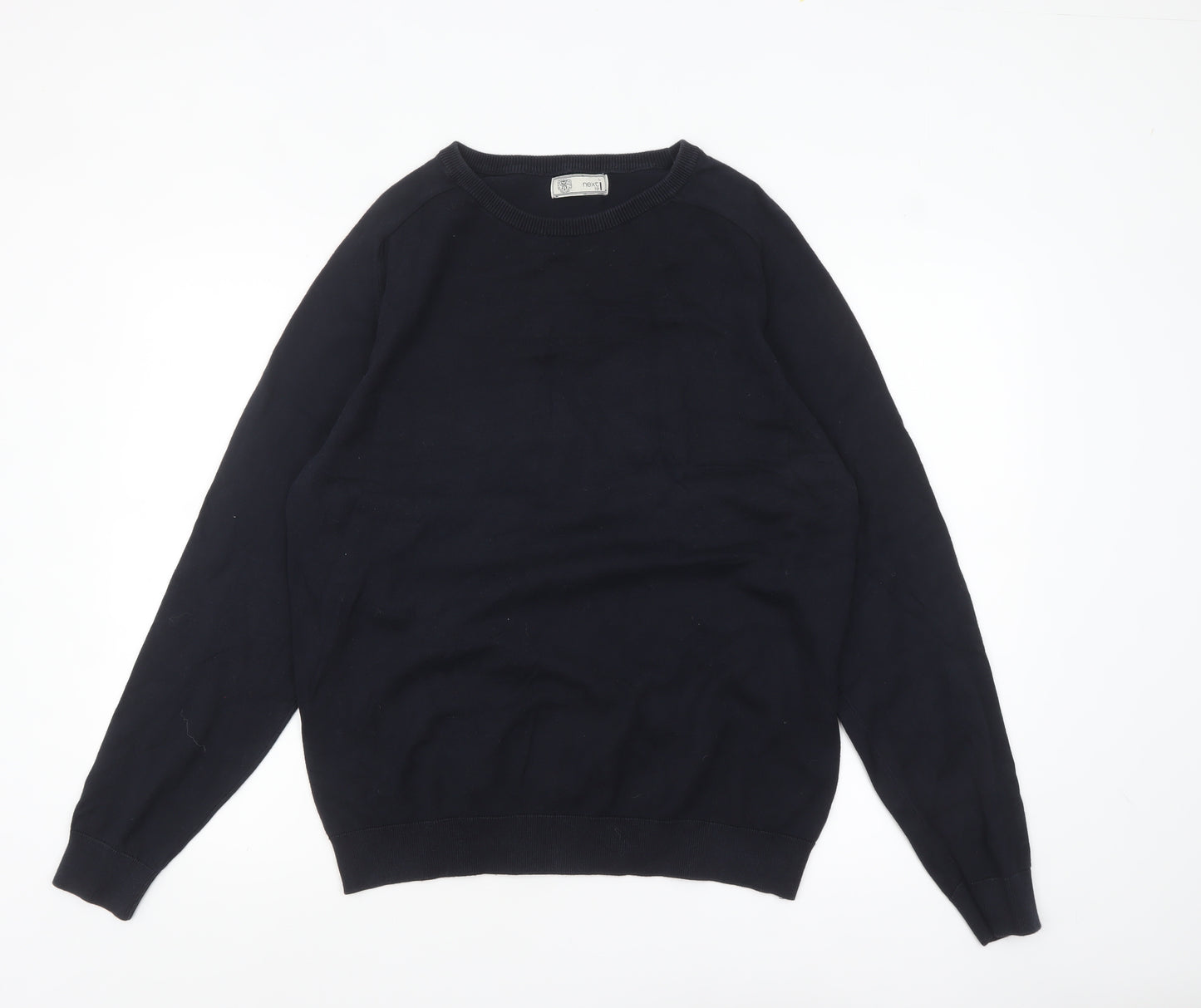 Next Men’s Black Cotton Knit Pullover Jumper Size L