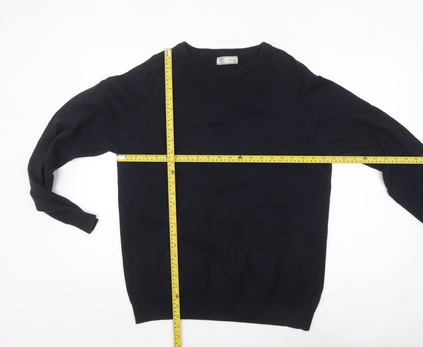Next Men’s Black Cotton Knit Pullover Jumper Size L