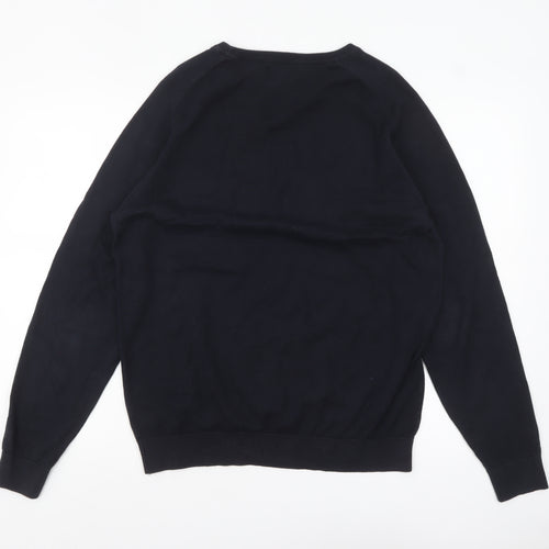 Next Men’s Black Cotton Knit Pullover Jumper Size L
