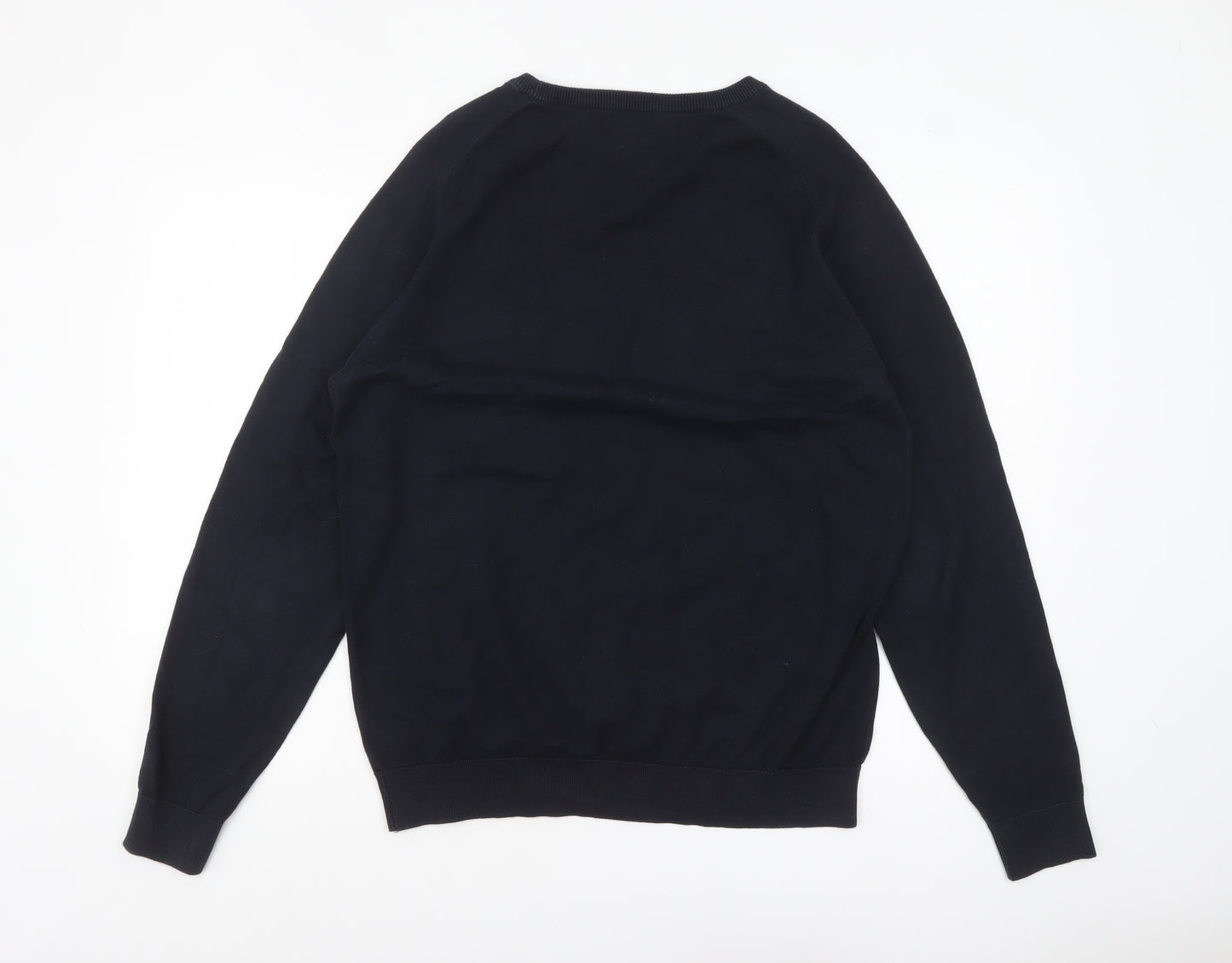 Next Men’s Black Cotton Knit Pullover Jumper Size L