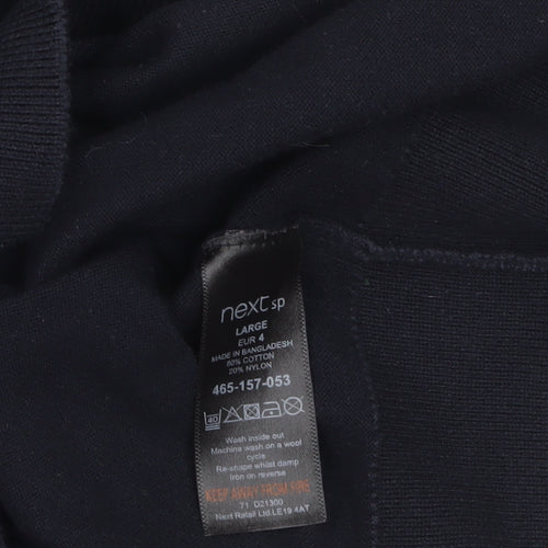 Next Men’s Black Cotton Knit Pullover Jumper Size L