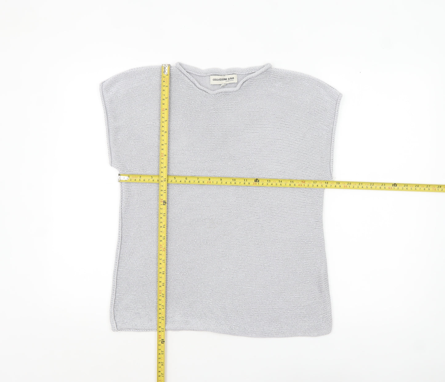 Collezione Gaia Womens Light Grey Sleeveless Knit Jumper S/M