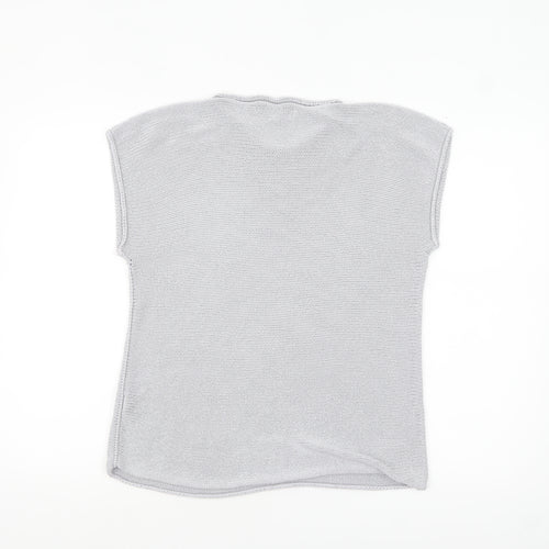 Collezione Gaia Womens Light Grey Sleeveless Knit Jumper S/M