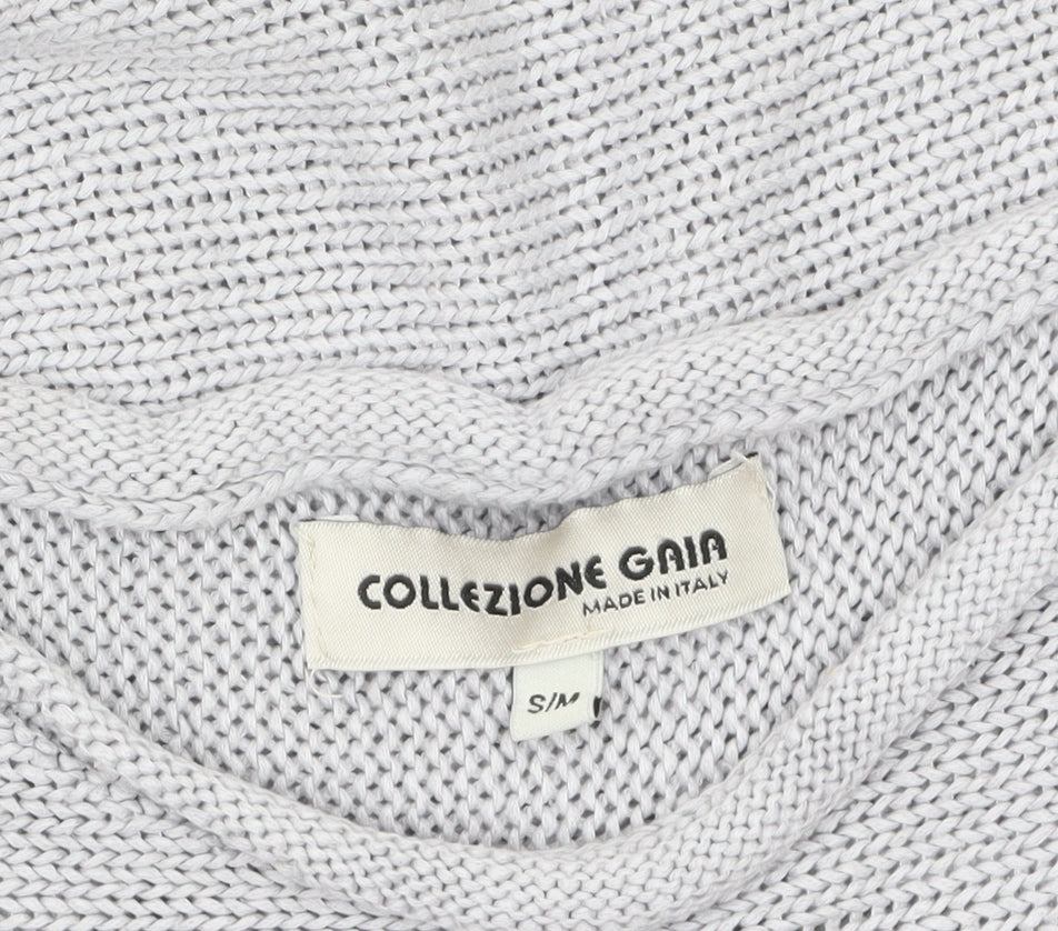 Collezione Gaia Womens Light Grey Sleeveless Knit Jumper S/M