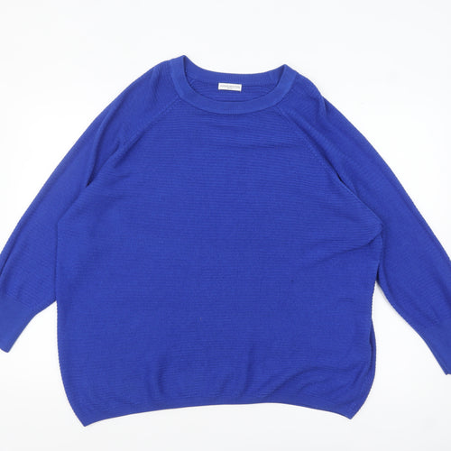 Jacqueline de Yong Women's Blue M Crew Neck Knit Jumper
