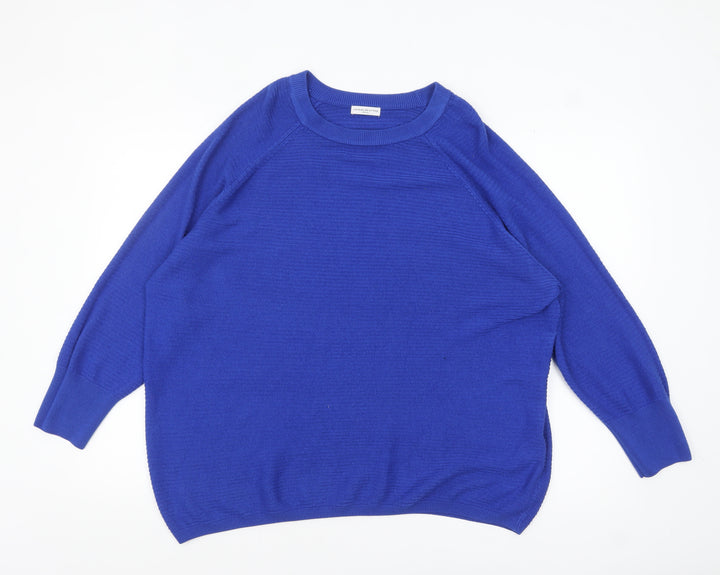 Jacqueline de Yong Women's Blue M Crew Neck Knit Jumper
