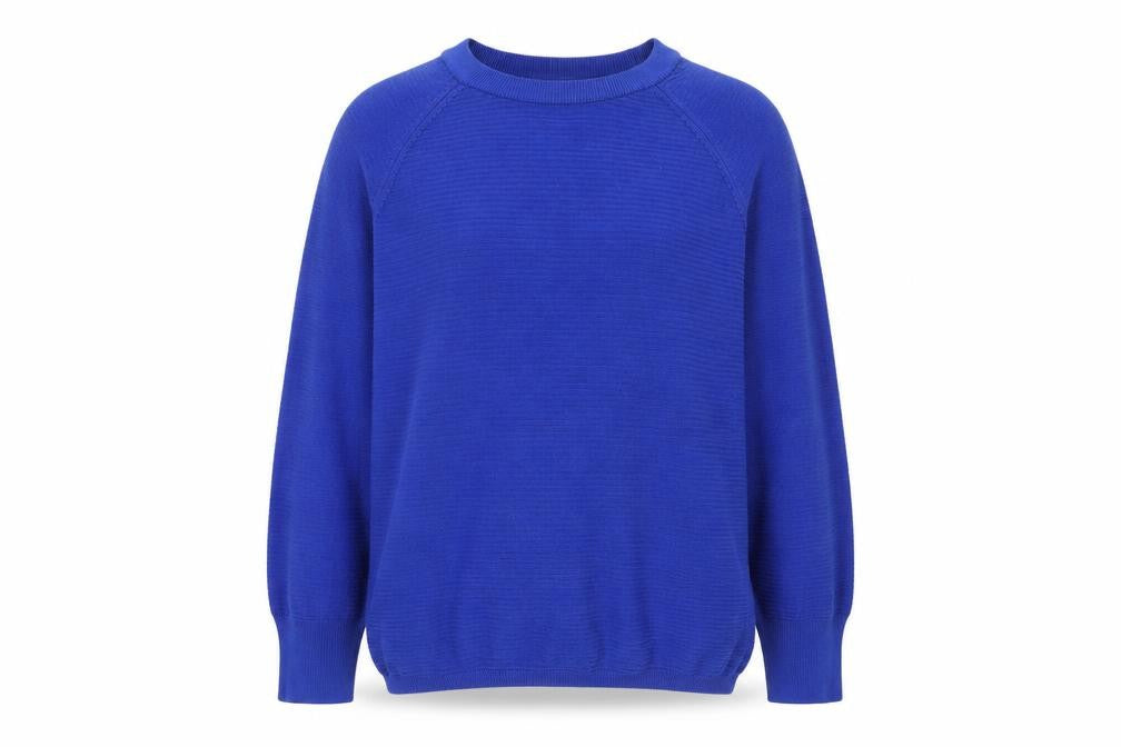 Front view of Jacqueline de Yong Women's Blue M Crew Neck Knit Jumper