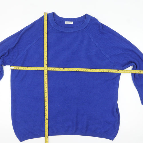 Jacqueline de Yong Women's Blue M Crew Neck Knit Jumper