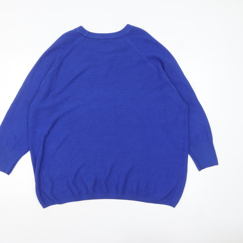 Jacqueline de Yong Women's Blue M Crew Neck Knit Jumper