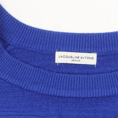 Jacqueline de Yong Women's Blue M Crew Neck Knit Jumper