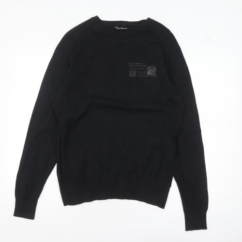Michael Alexander Women's Black Cotton Crew Neck Jumper XL