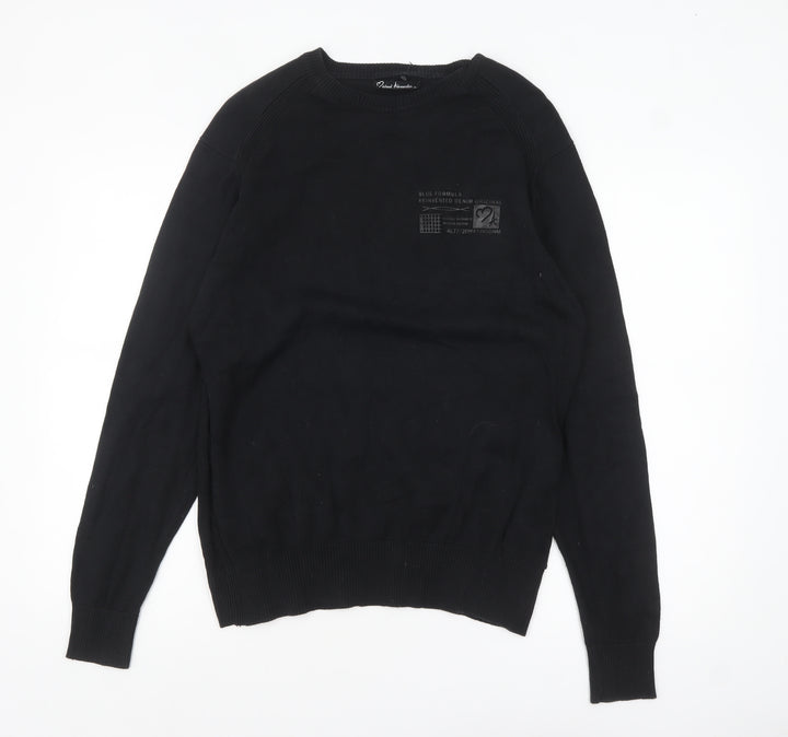 Michael Alexander Women's Black Cotton Crew Neck Jumper XL
