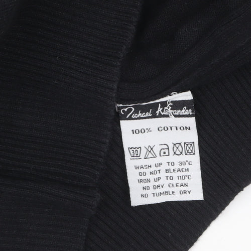 Michael Alexander Women's Black Cotton Crew Neck Jumper XL