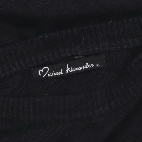 Michael Alexander Women's Black Cotton Crew Neck Jumper XL