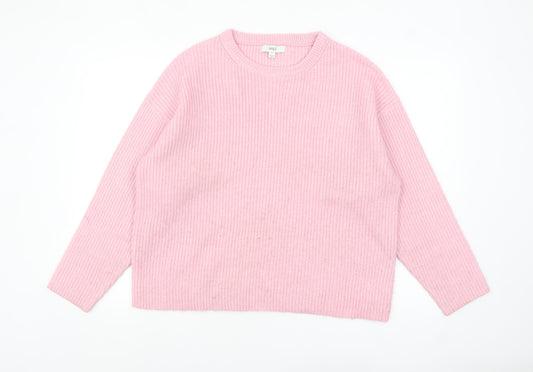 Marks and Spencer Women Pink Knit Crew Neck Pullover Jumper L