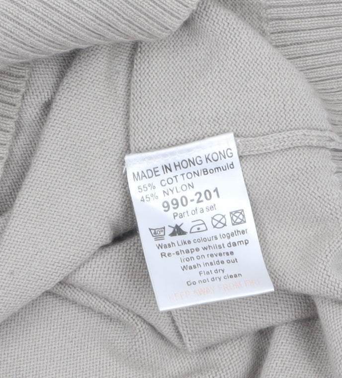Next Men's Beige Cotton Nylon V-Neck Sleeveless Jumper Vest XL
