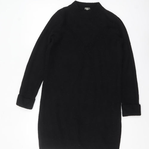 Pimkie Women Black Jumper Dress Size M Knit Long Sleeve High Neck