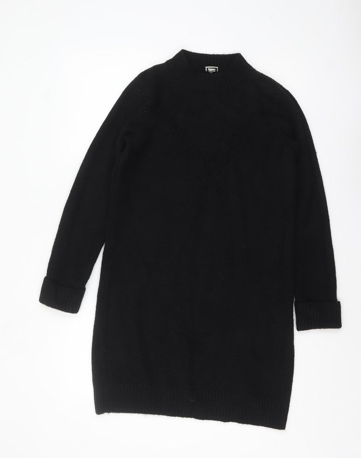 Pimkie Women Black Jumper Dress Size M Knit Long Sleeve High Neck