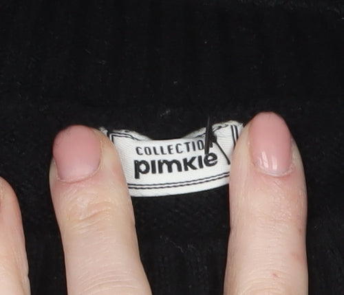 Pimkie Women Black Jumper Dress Size M Knit Long Sleeve High Neck
