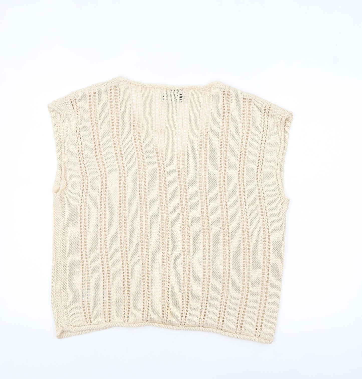 ASOS Design Women Beige Knitted V-Neck Sleeveless Top Size S