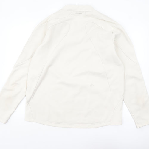 Adidas Men's Beige V-Neck Sweatshirt Size L Classic Pullover