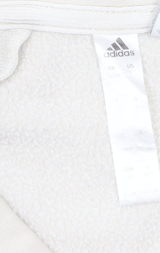 Adidas Men's Beige V-Neck Sweatshirt Size L Classic Pullover