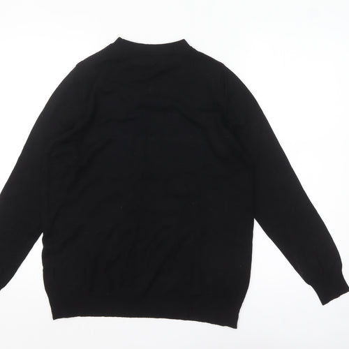 Dorothy Perkins Women's Black Beaded Crew Neck Jumper Size 14