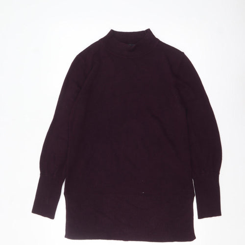 Marks and Spencer Women's Purple Mock Neck Long Sleeve Jumper Size M
