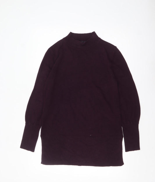 Marks and Spencer Women's Purple Mock Neck Long Sleeve Jumper Size M