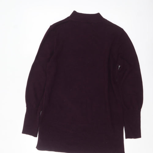 Marks and Spencer Women's Purple Mock Neck Long Sleeve Jumper Size M