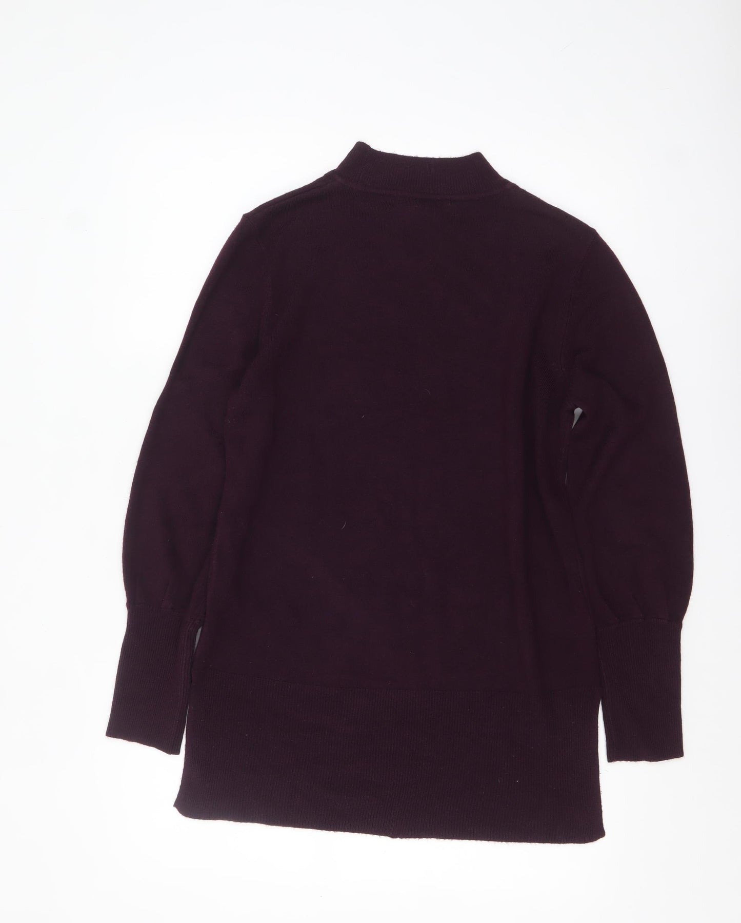 Marks and Spencer Women's Purple Mock Neck Long Sleeve Jumper Size M