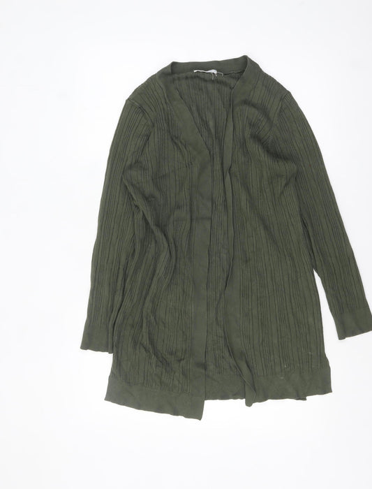 Primark Women Green M Lightweight Open Front Long Sleeve Cardigan