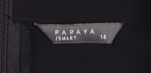 Papaya Women’s Black Shift Knee Length Smart Work Dress Size 14