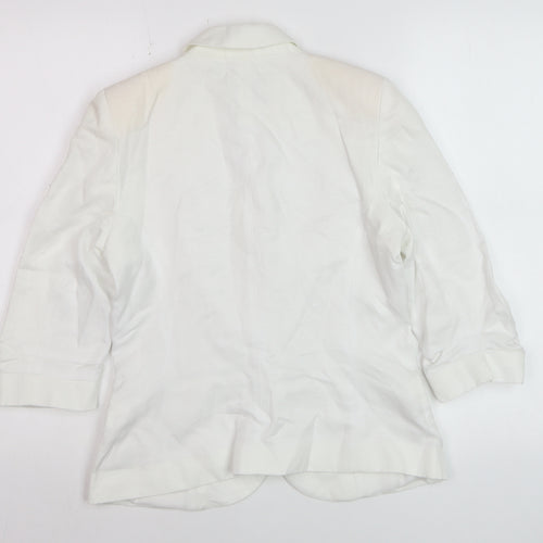 River Island Womens White 3/4 Sleeve Blazer Jacket Size 8